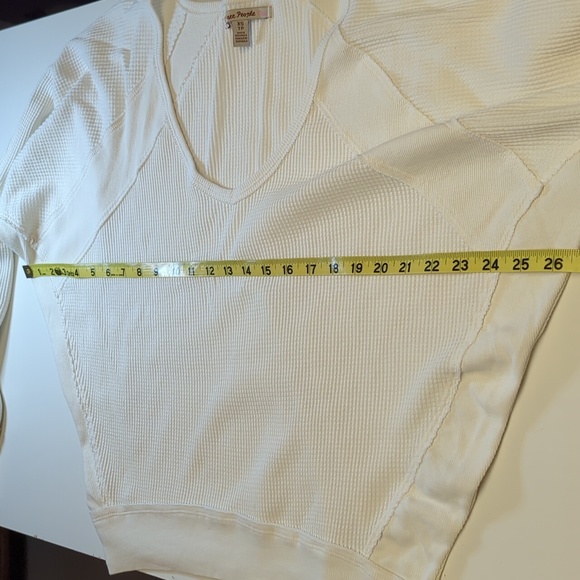 NWOT Free People Santa Clara White Long Sleeve Thermal Shirt - Picture 6 of 6